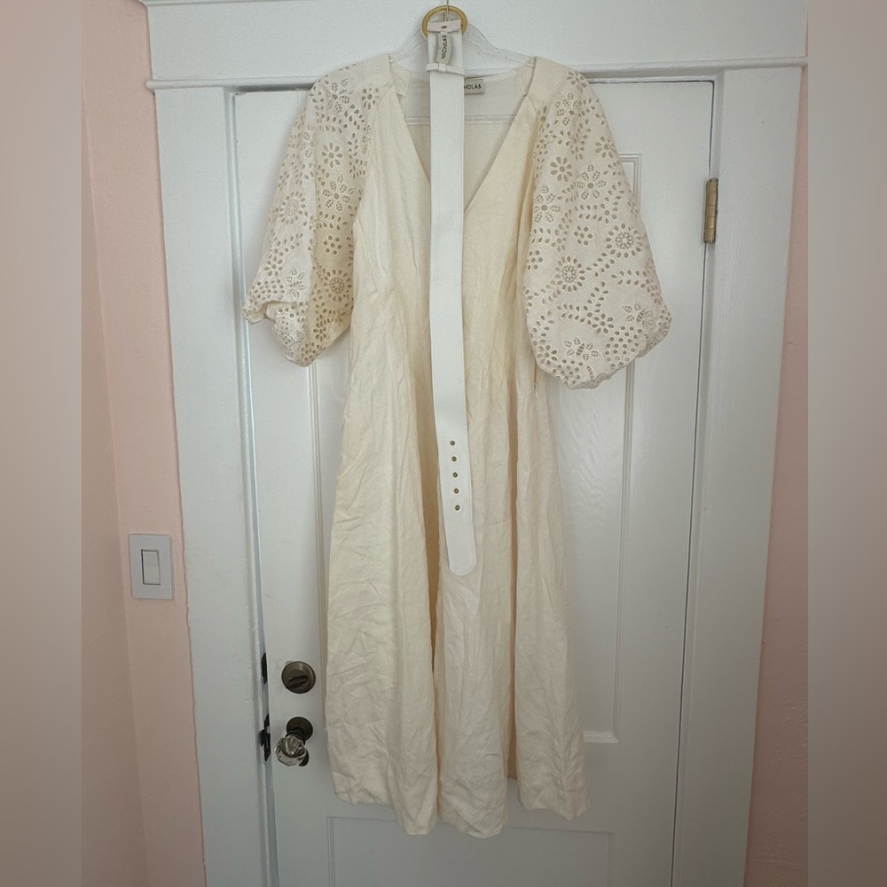 Nicholas 100% linen dress with belt